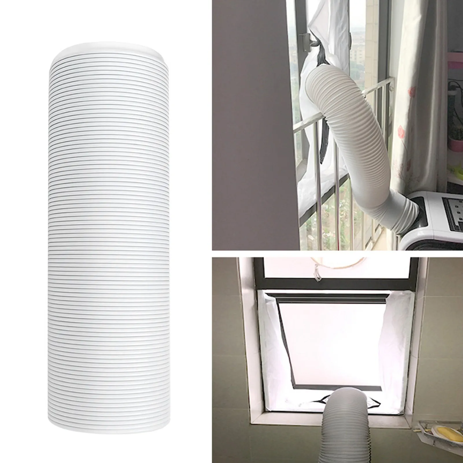 Counterclockwise Exhaust Hose Portable Steel Wire Air Conditioner Exhaust Hose  Stretchable Foldable for Maintenance