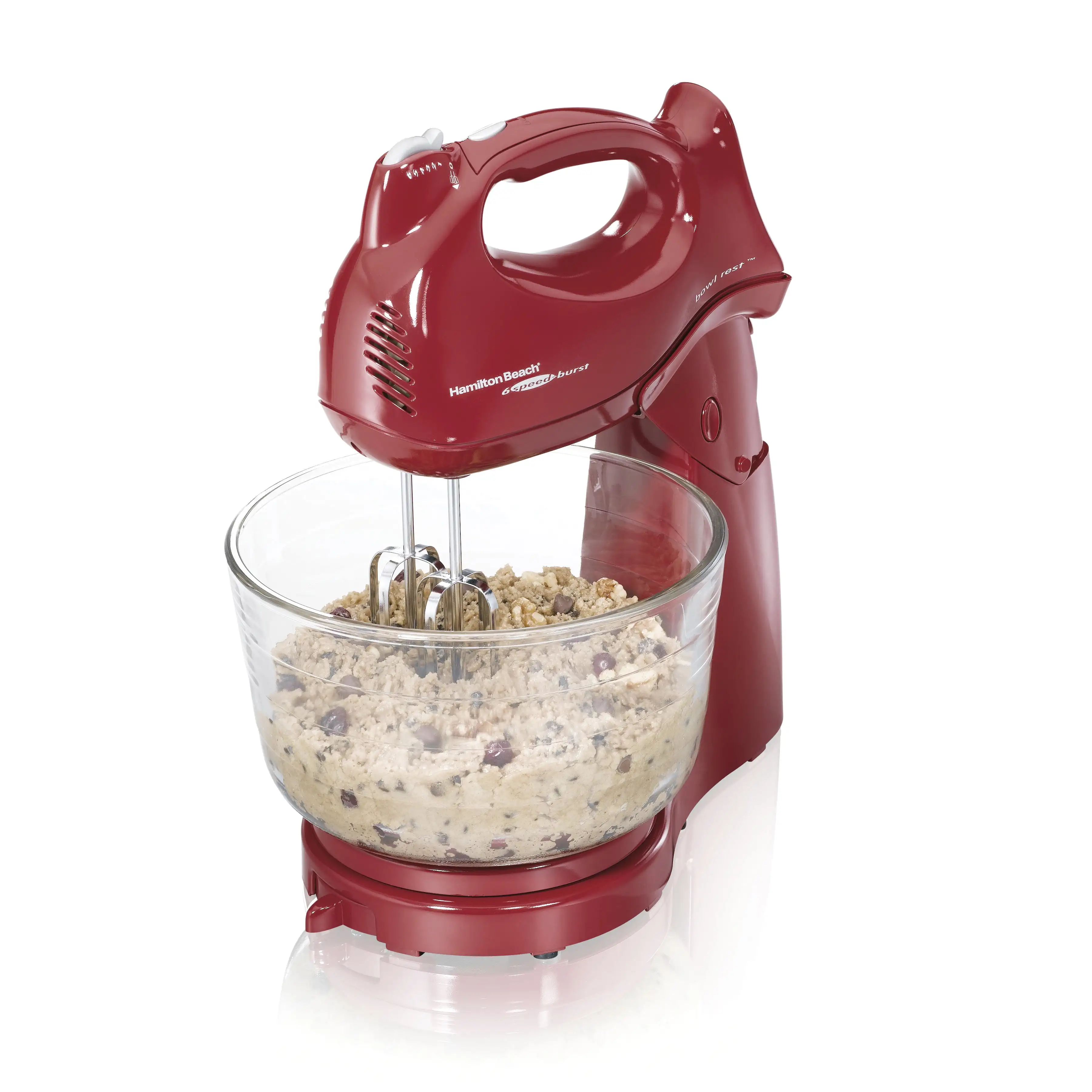 

Power Deluxe Stand and Hand Mixer, 6 Speeds, 4 Quarts, Red, 64699