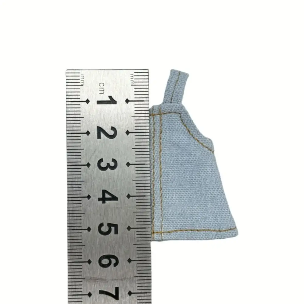 New Handmade Jeans Dresses Fashion 3 Colors Dolls Outfits Denim Camisole Skirt Dolls Tops for 1/11 OB11 Dolls/for 1/12 BJD
