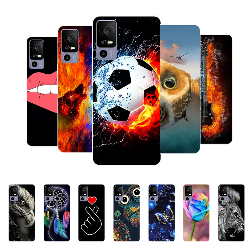 Per Tcl 40R 5G Case Football Soft Custodie Posteriori In Silicone Per Tcl 40R T771K T771A T771H Cover Per Telefono Per Tcl 40 R 5G Etui