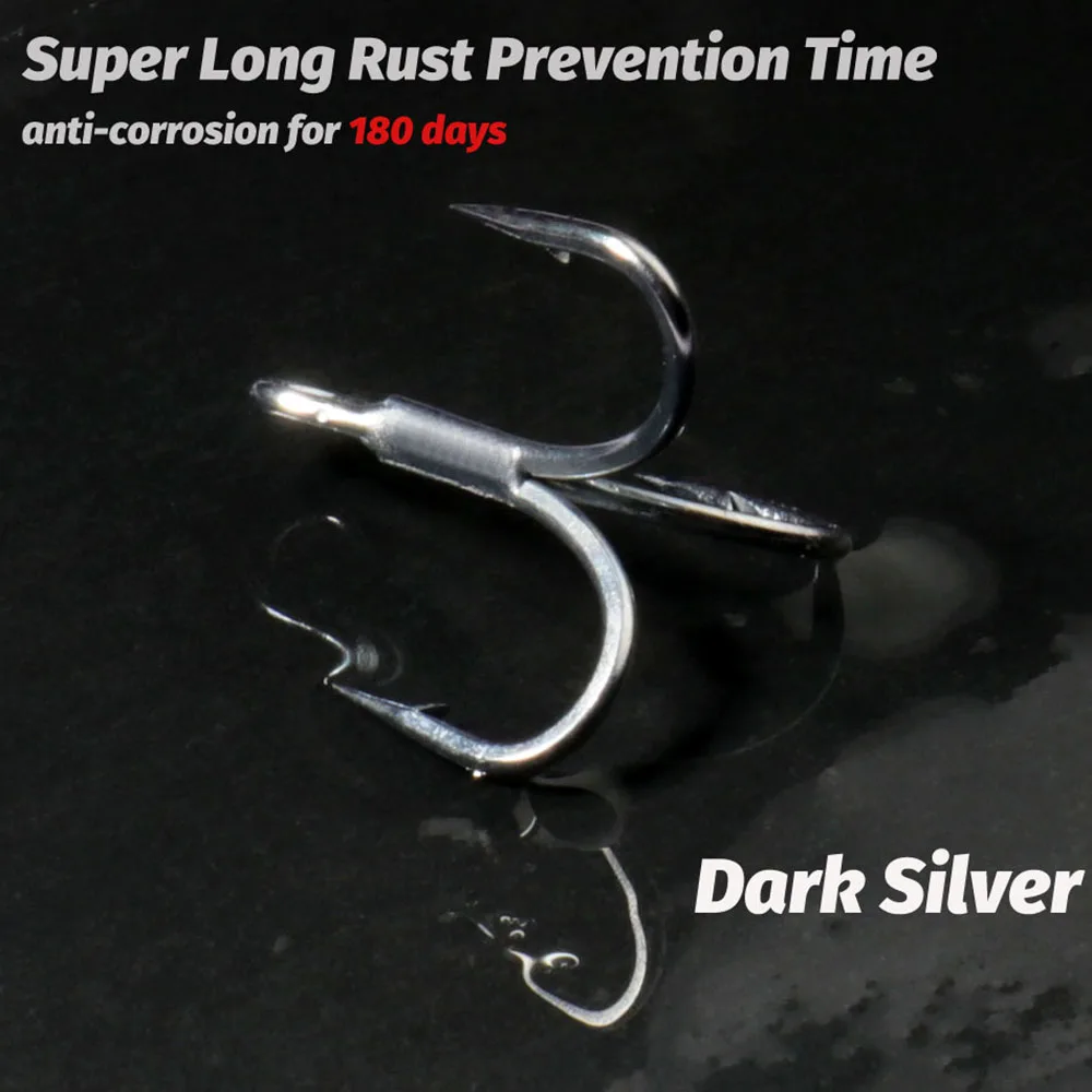 GOBAIT 20PCS Treble Hooks 2#-10# Fishhook Barbed Sharp High Carbon Steel Angle Nickel Antirust Tool Pesca Tackle Fishing Hook