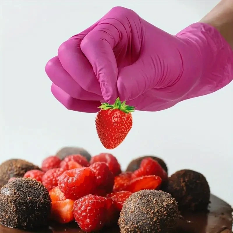 Pink Disposable Nitrile Gloves Latex Free Non-Sterile Cleaning Gloves For Home Kitchen Cooking Esthetician Hair Dye 100/50/20PCS disposable gloves,nitrile gloves,cleaning gloves