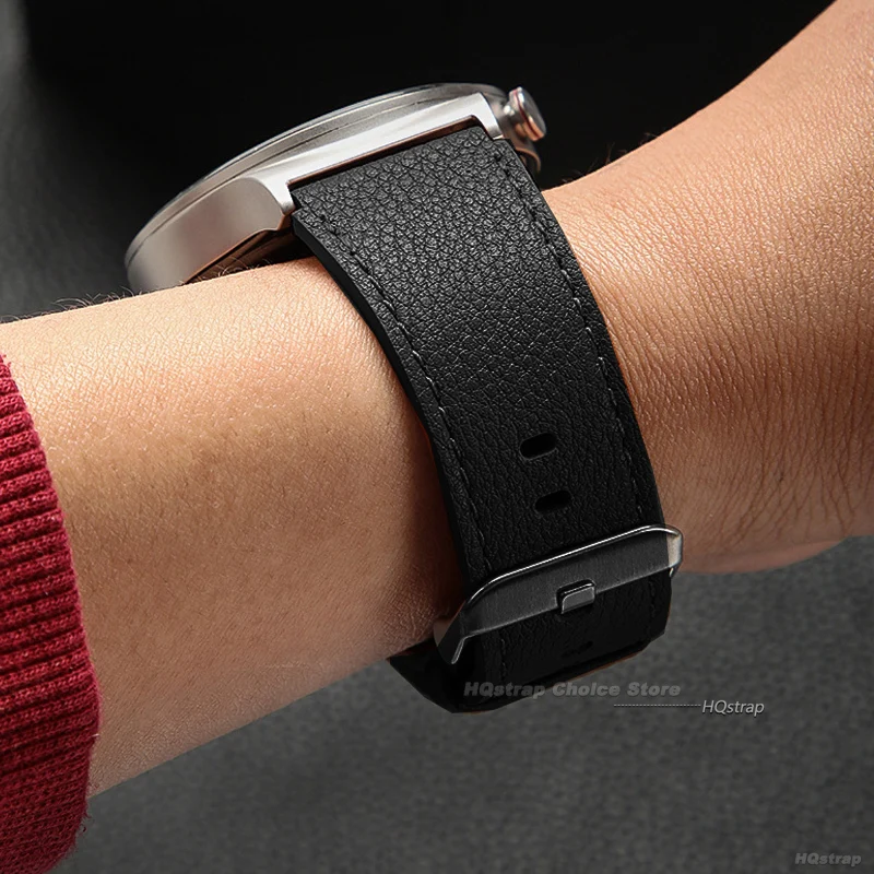 Premium 22mm Waterproof Leather Sport Wristband Replacement