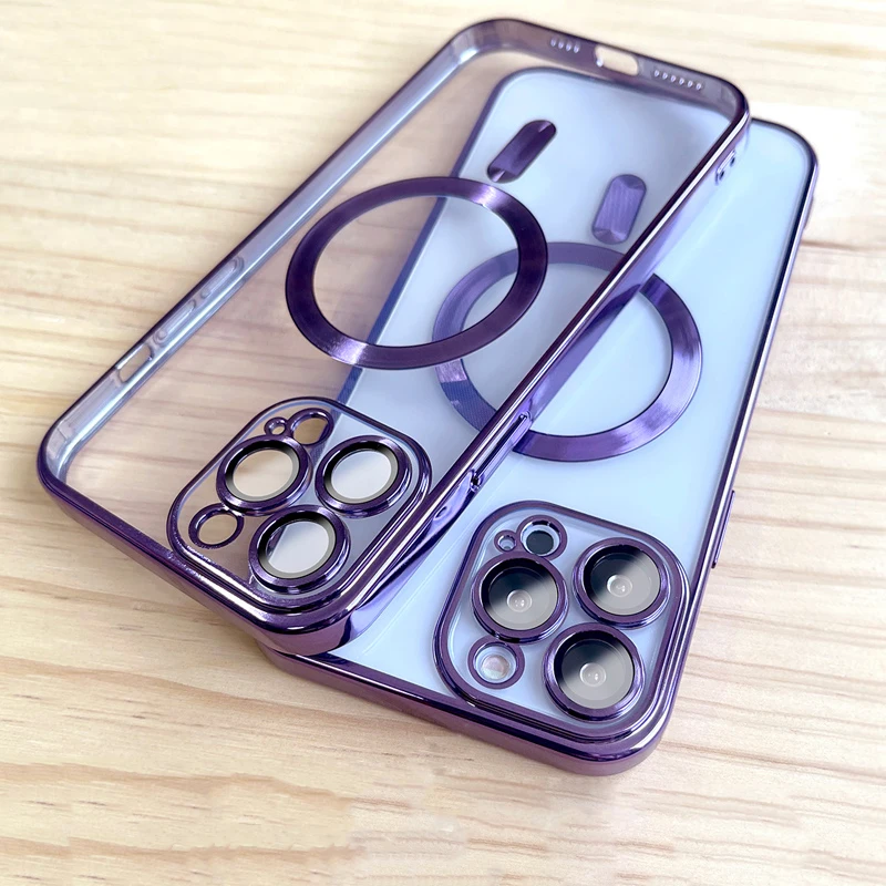 

Luxury Transparent Magnetic For Magsafe Wireless Charging Case For iPhone 14 Plus 13 12 11 Pro Max Silicone Shockproof Cover