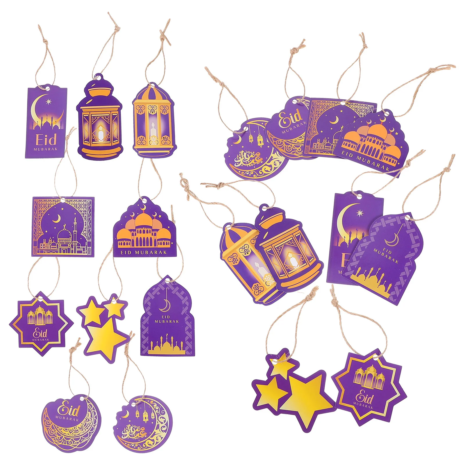 

20pcs Ramadan Banner Eid Mubarak Paper Banner Mantel Fireplace Banner Ornaments