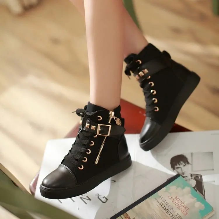 White Sports Ladies Footwear Athletic High Top Sneakers Spring Autumn Black Women's Shoes Korean On Sale Designer Luxury Walking - Image 6