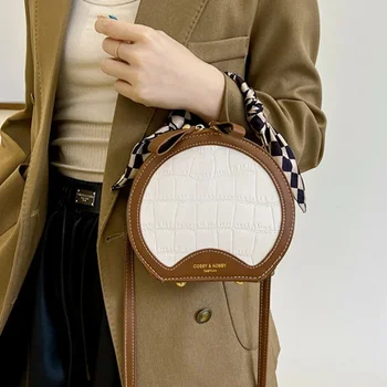 حقيبة صغيرة مستديرة جديدة بنقشة حجرية 1