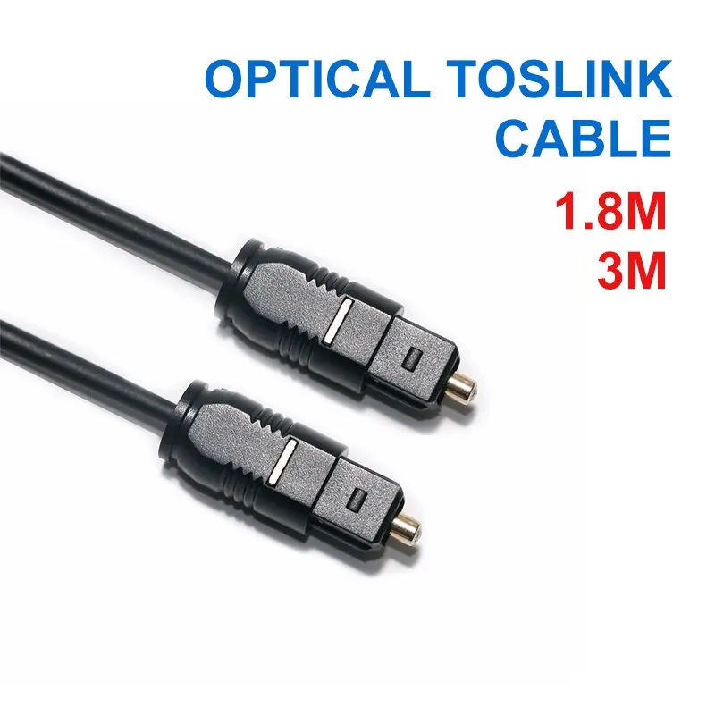 Premium Gold-Plated Digital Optical Audio Toslink Cable - High Quality, 6FT/1.8M