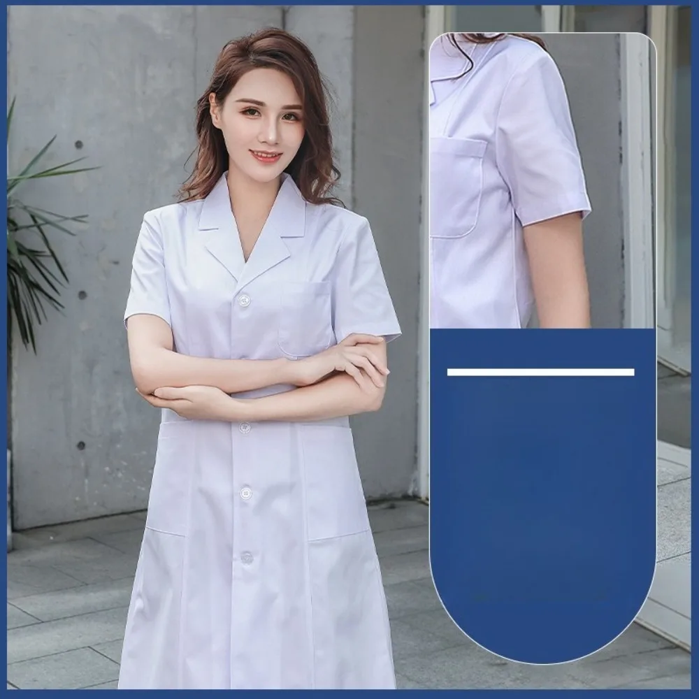 Food Factory Short Sleeve Lab Coat Comfortable Breathable Multipurpose Work Uniform