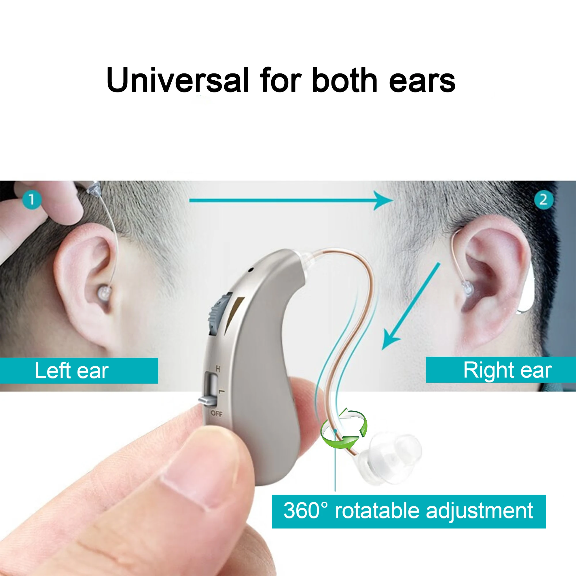 Rechargeable Hearing Aid Mini Adjustable Tone 2024 Best Sound Amplifier Portable Deaf Elderly RIC Hearing Aids 4