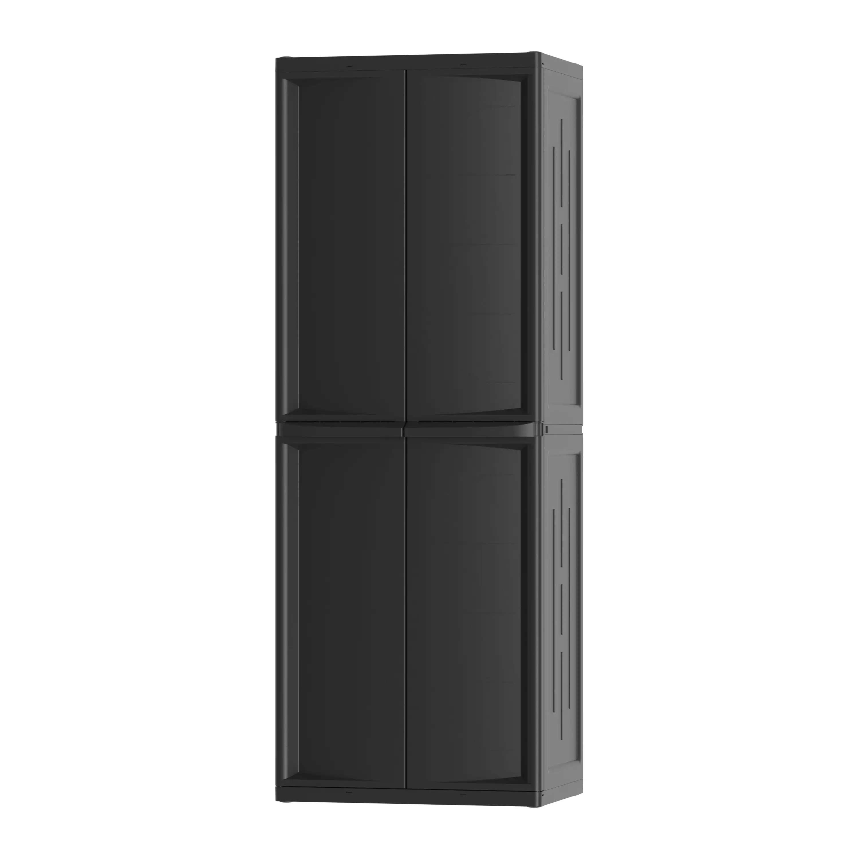 Plastic 4-Shelf Garage Storage Utility Cabinet, Black Finish 6