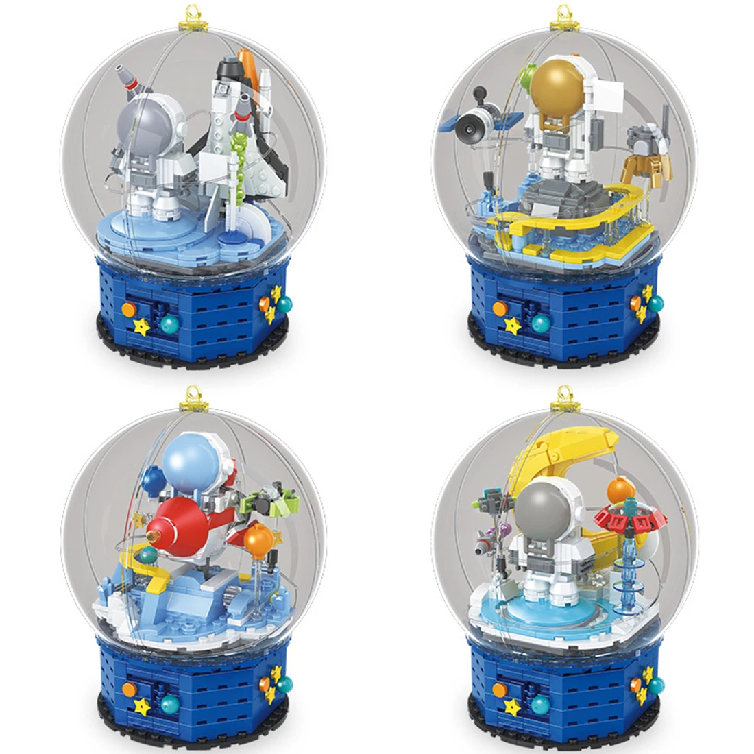 Астронавт микро строительный блок DIY светящийся космический человек исследование Луна Посадка ракета кирпич модель маленький медведь игрушки для детей Подарки
