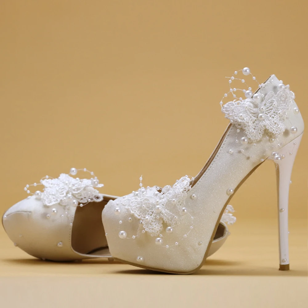 Pink Shimmer Bold Wedges Bridal Block Heels for Weddings | Tiesta Shoes –  Tiesta Store
