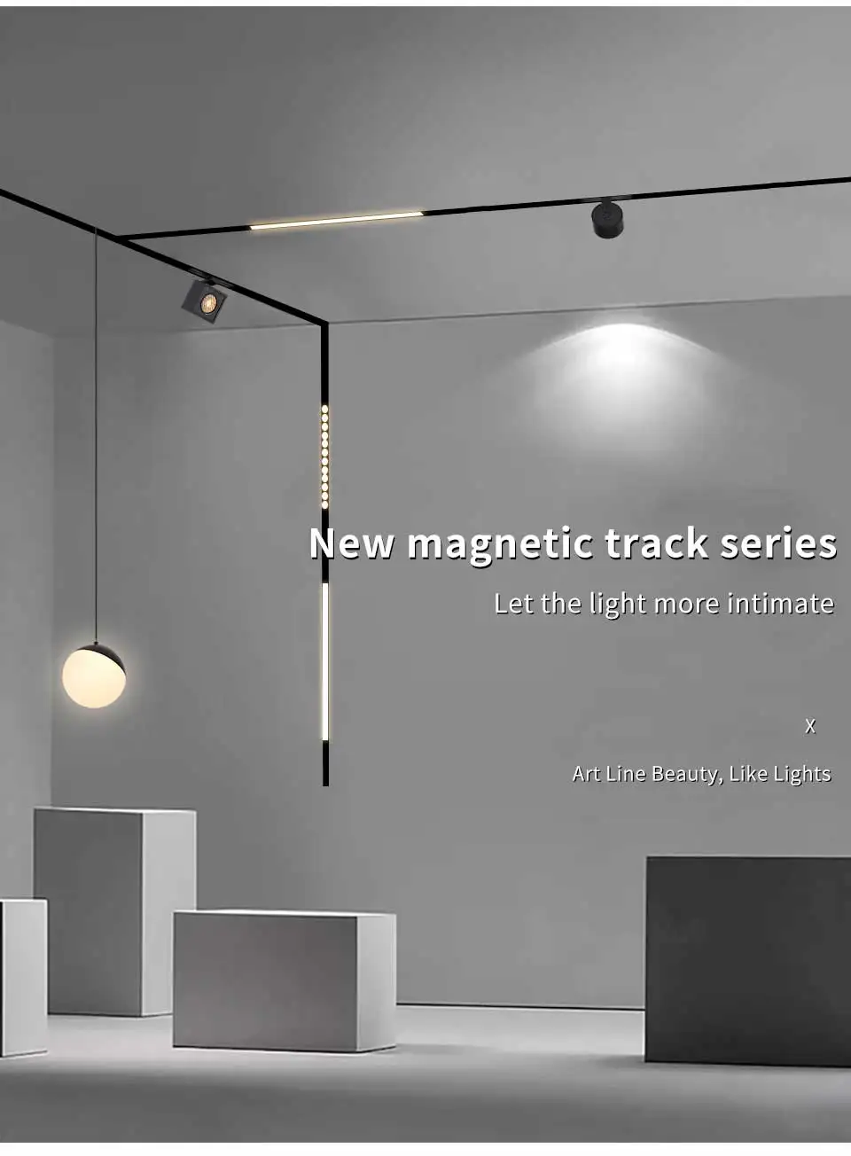 Description Picture 2 of item2 Meter Recessed Magnetic Track Lighting System Accessories For Kitchen Living Room Bedroom Ceiling Embedded 2m Magnet Rail Kits