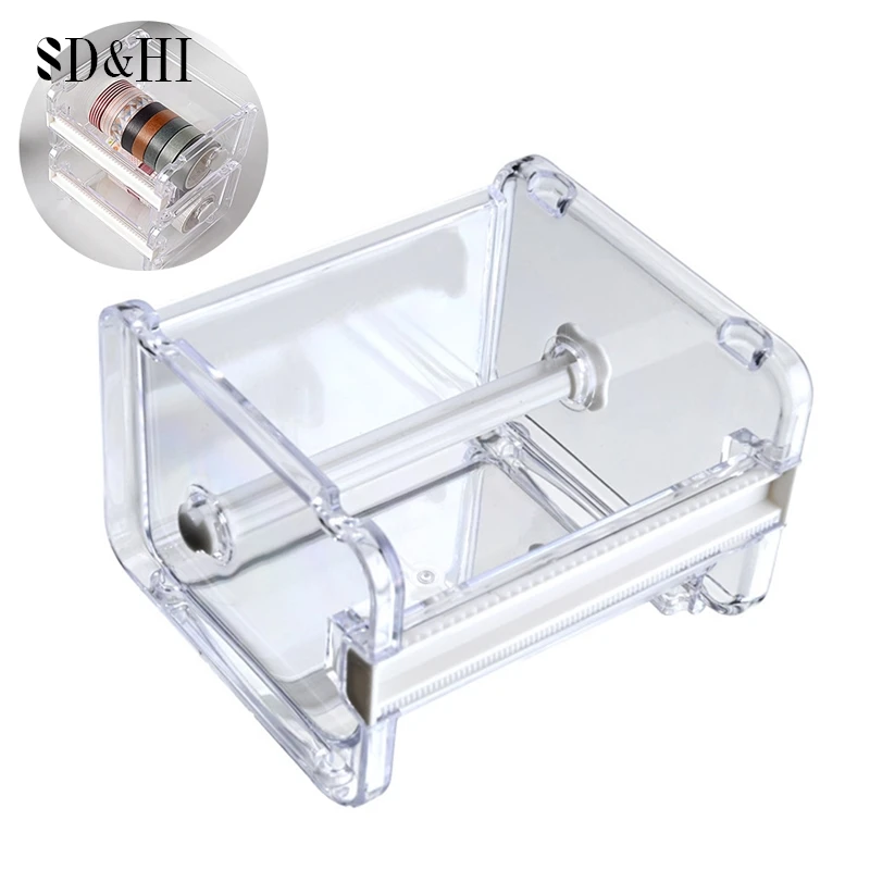 일본 문구 마스킹 테이프 커터 테이프 보관 정리함 커터, 사무실 테이프 디펜서, 사무실 책상 용품, 테이프 거치대 