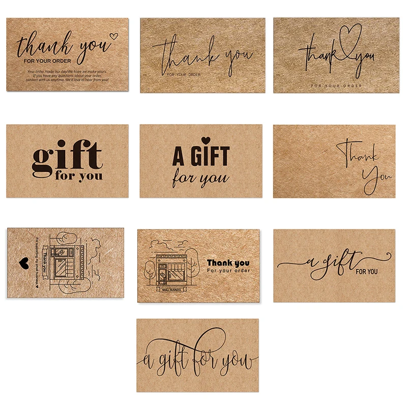 

50 Pcs Natural Kraft Paper Cards Thank You For Your Order Card For Small Shop Gift Decoration Card For Small Business