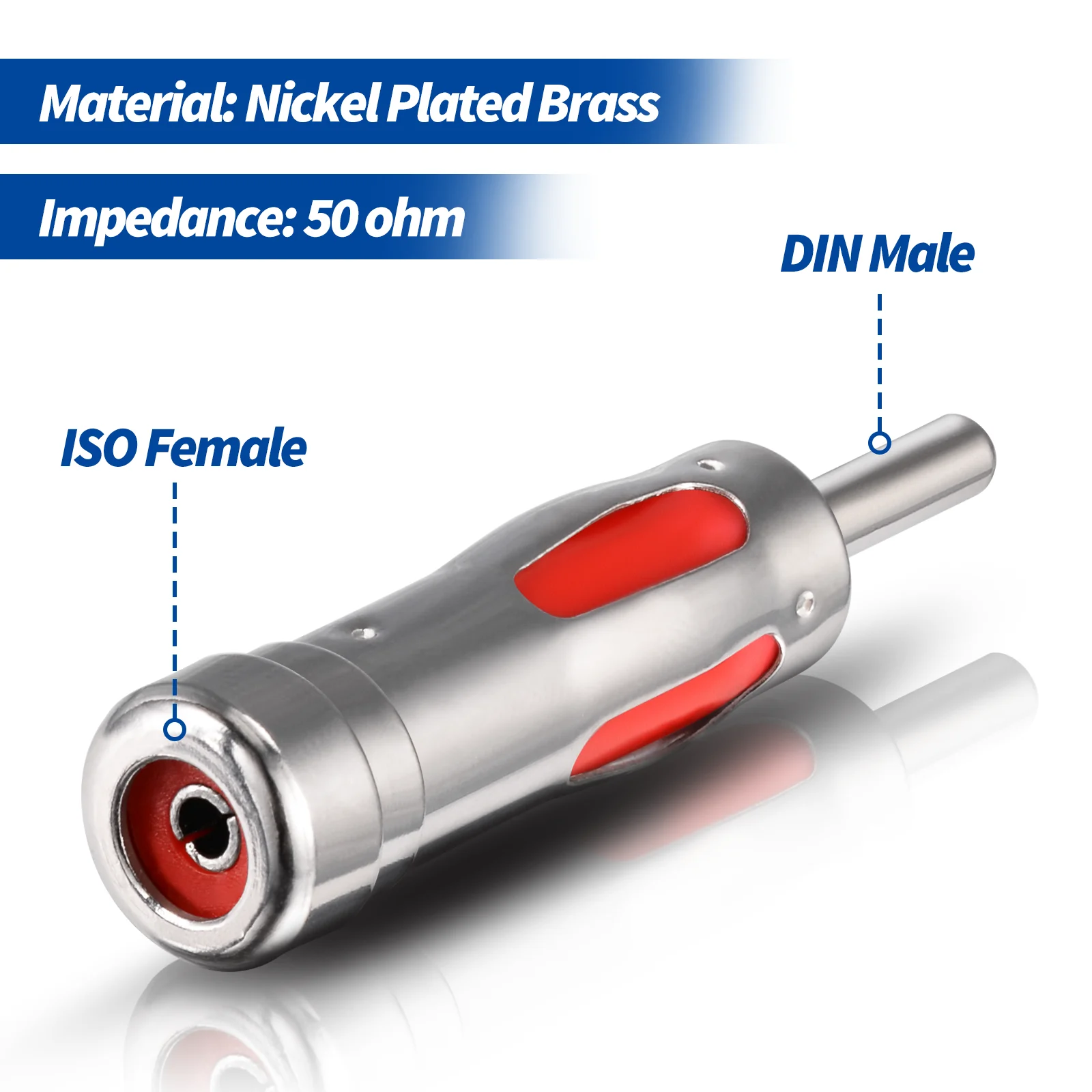 Superbat ISO Female to Din 41585 Male Replacement Aerial Ariel Arial Antenna Adaptor Car Radio Stereo Tuner Adapter todn rca cable 6n occ hifi 2rca to 2rca high end audio cables for amplifier dac dap male to male tv car stereo mixer