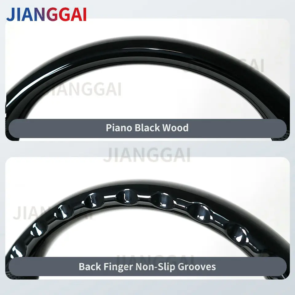 JIANGGAI Piano Black Perforated Leather Steering Wheel - For Toyota Prado, Tundra, Tacoma, 4Runner - View #8