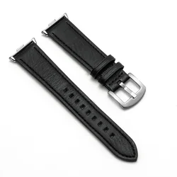 Elegant Leather Strap with Metal Interface - Redmi Watch 6 (Black Silver)