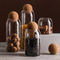Sealed Jar Glass Cork Stopper Coffee Beans Dried Fruit Storage Box Kitchen Food Multigrain Storage Jar Cork Tea Jar 1