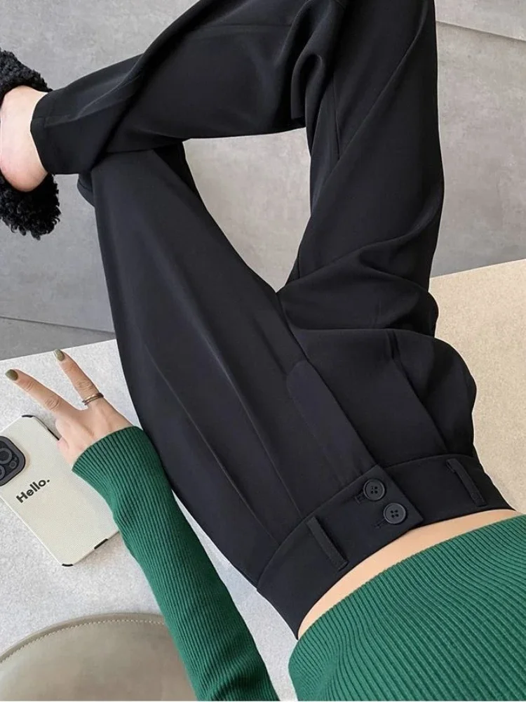 【新品未使用品】AUMNIE IMAGE PANTS 3.0 黒 S Chic Loose Suit Pants Women's Spring Autumn New High Waist