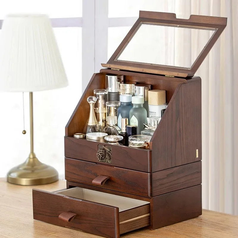 

Jewelry Storage Organizer Wooden Drawer Container Bathroom Organizer Basket Kitchen Organizador De Ropa Storage Supplies CY50SN