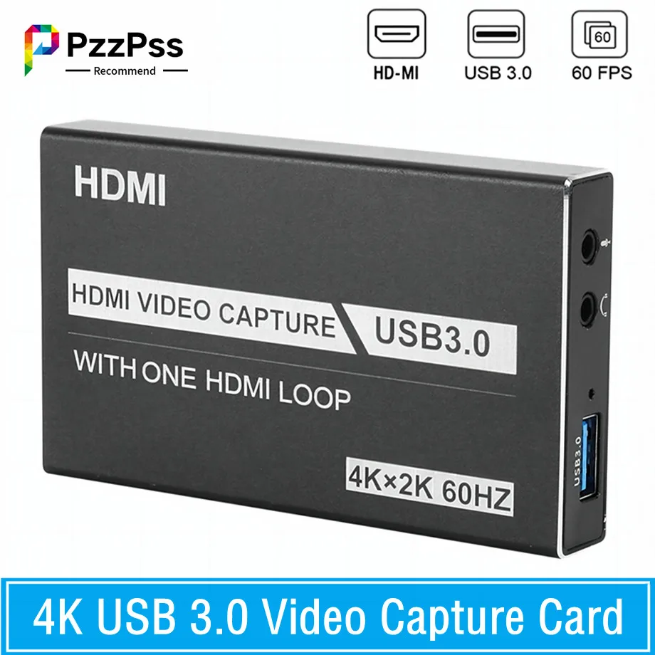 

Видеорегистратор PzzPss 4K, USB 3,0, 1080P, 60 кадров/с