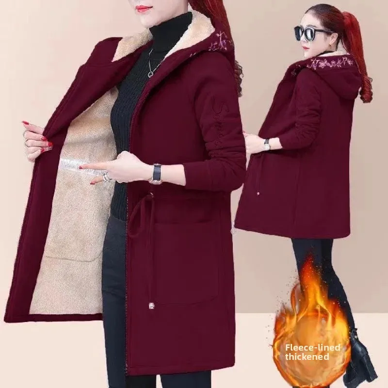 سترة فرو خروف نسائية سميكة من الصوف فضفاضة طويلة س...