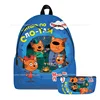 Three Kittens Backpack Cartoon Three Cats 2pcs Schoolbags Boys Girls Travel Softback Teenager Bookbag New Anime Knapsack 3