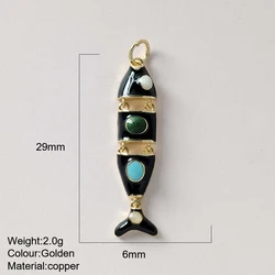Gold Cute Fish Charms: Bohemian Animal Accessories (AC25106G2)