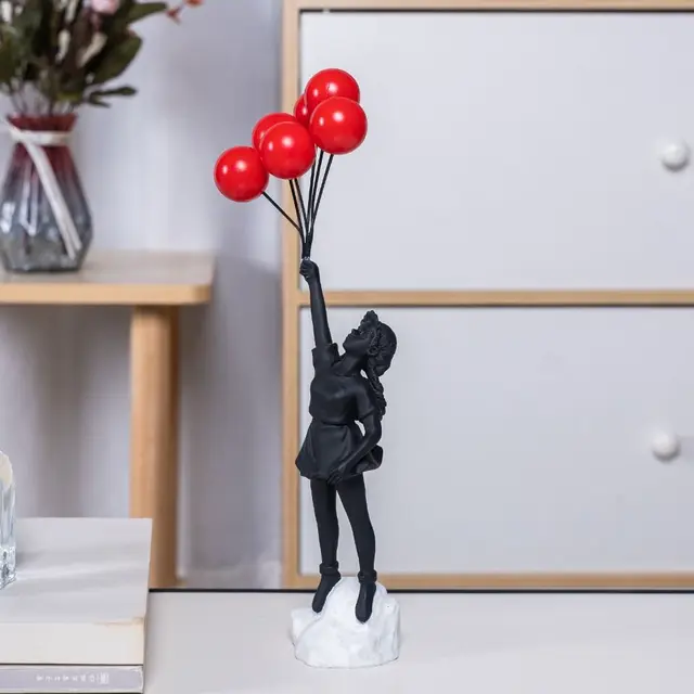 Statue de lanceur de fleurs intérieure en résine, sculpture Banksy FigAuckland, décor de bureau à la maison, collection d'art incroyable 3