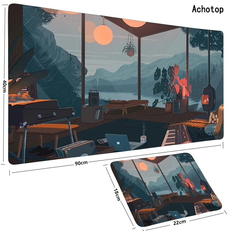 Mouse Pad Gaming Mousepad Cute Large Gaming Keyboard Mouse Pad XL Green Botany Computer Gamer Tablet pad Edge Locking Rubber
