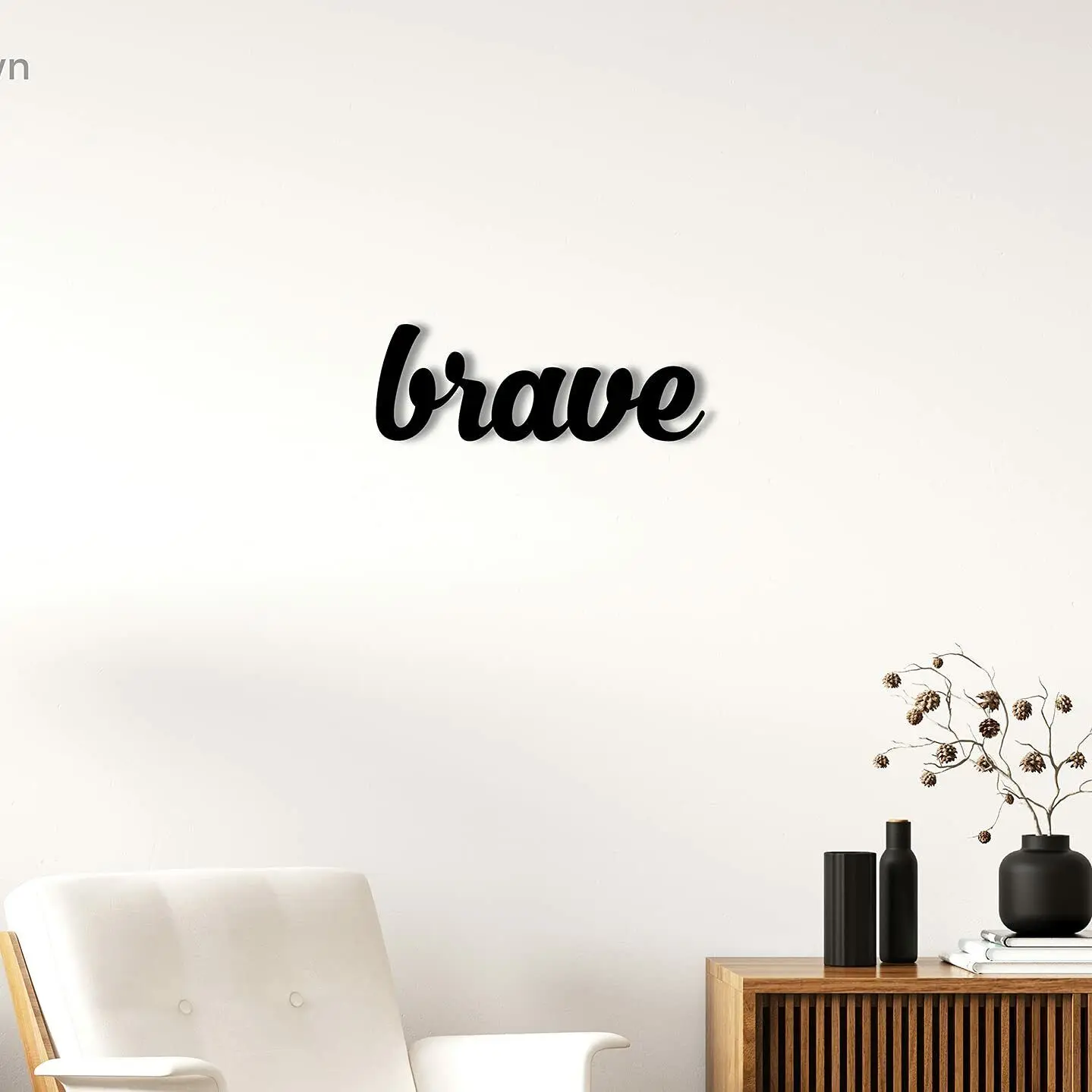 

Brave - Inspiring Home Decor Decorative Accent Metal Art Wall Sign Living Room/Home Decoration