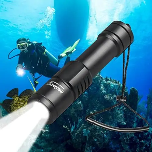 

Scuba Dive Light 1000 Lumens Compact Diving Flashlight IP68 Waterproof Night Dive Torch Submarine Diving Lights with Rotary Swit