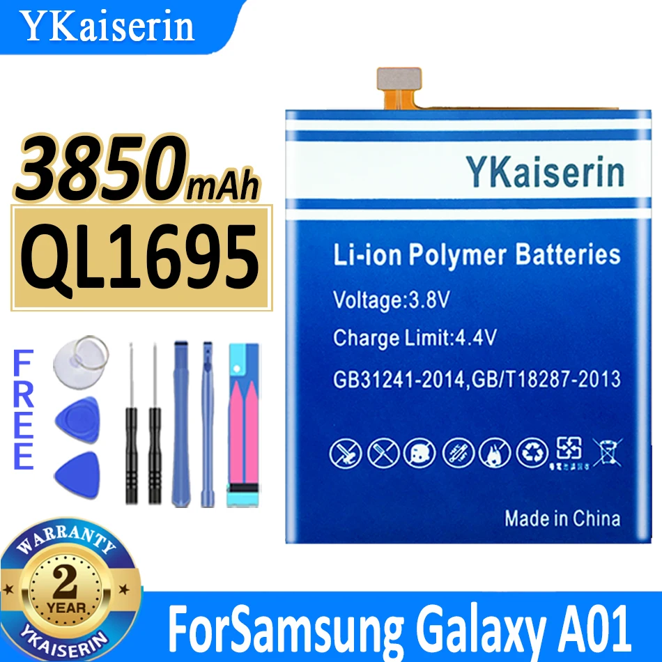 

Сменный аккумулятор ykaisсеребрин QL1695 QL 1695 3850 мАч для Samsung Galaxy A01 мобильный телефон