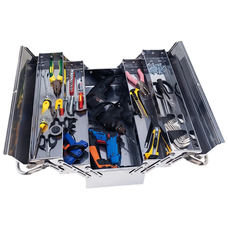 NEW Stainless Steel Tool Box Organizer Hardware Protective Case Waterproof Hard Screwdriver Box Professional Carrying Tools Box 5