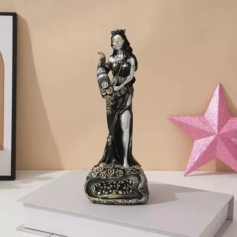 1 Piece Of Goddess Of Luck Jewelry Resin Goddess Of Wealth Statue Small Ornaments Used For Bookshelf Home Living Room Office