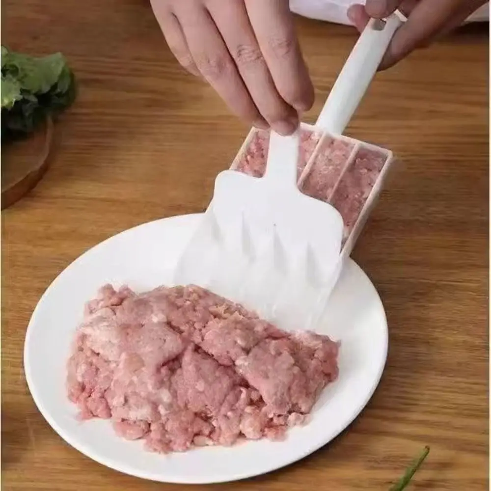 Food-grade PP Meatball Maker Pushing None-Stick Meat Baller Spoon 4 Meatballs at 1 Time with Cutting Spade Meatball Making Tools meat ball maker