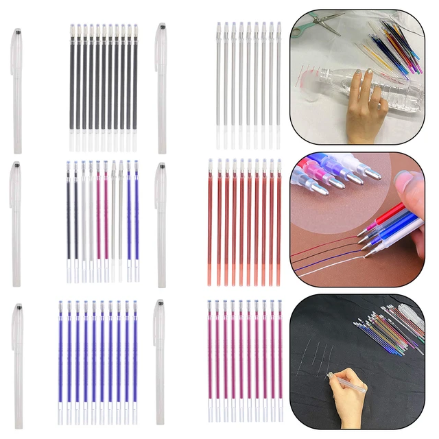 Disappearing Pens For Sewing Embroidery Pen Fabric With 10 Fabric Pens Set  Sewing Fabric Marker Pen High-Temp Disappearing Pen - AliExpress