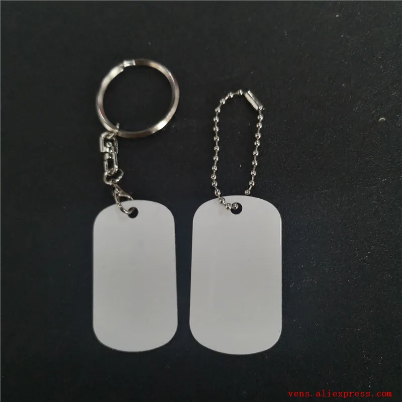 

sublimation blank aluminum dog tags keychains materials 30pcs/lot
