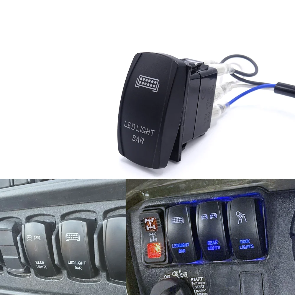 12v 24v Waterproof Led Light Bar Switch Rocker Switch Panel Universal
