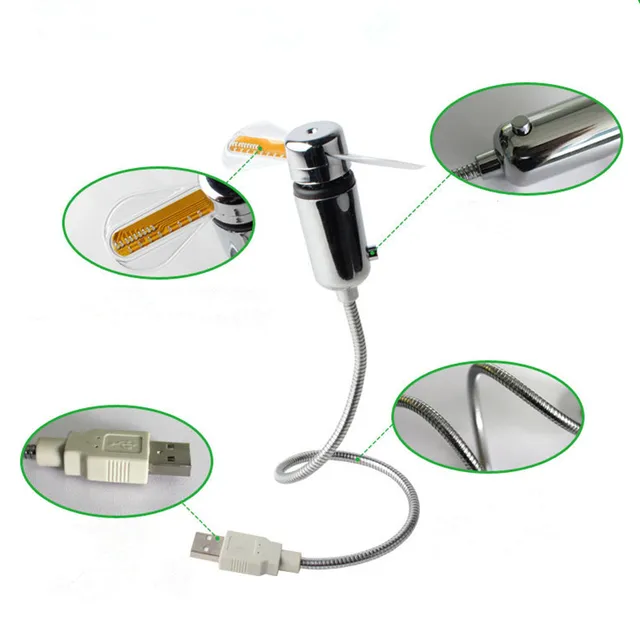 Hand Mini Usb Ventilátor Hordozható Eszközök Rugalmas Led Óra Hűvös Laptop Pc Notebook Valós Idejű Megjelenítés Tartós Állítható - Image 4