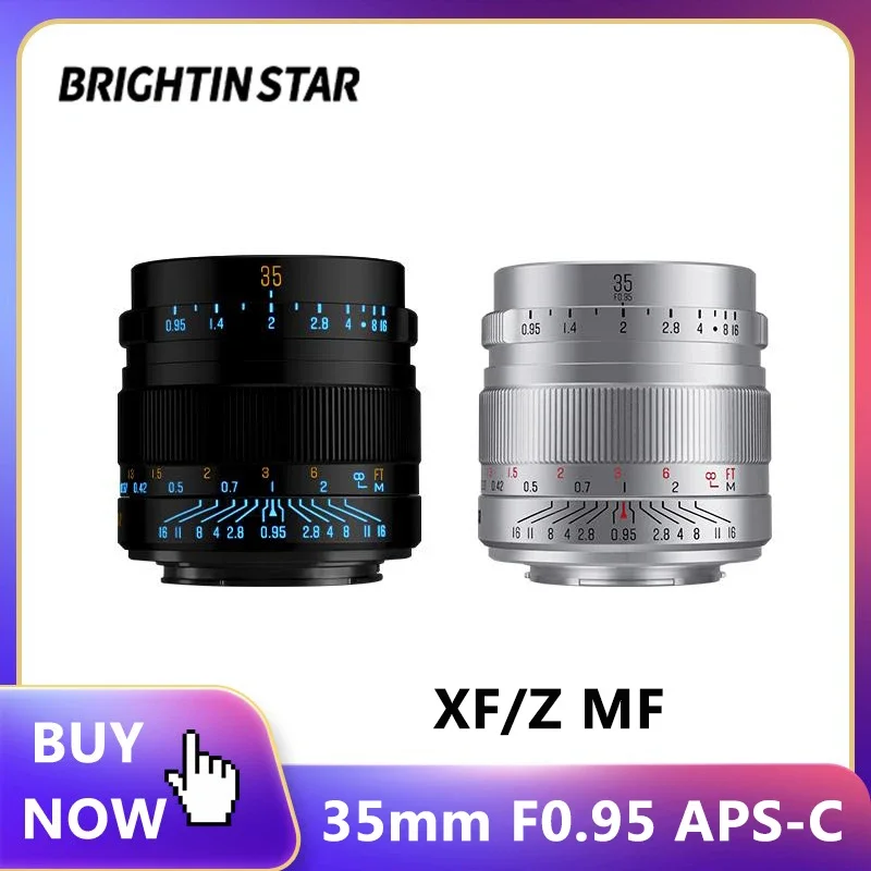 브라이트인 스타 35mm F0.95 MF APS-C 대구경 렌즈 후지필름 XF 니콘Z 마운트 카메라용 루미너스 버전 카메라 렌즈