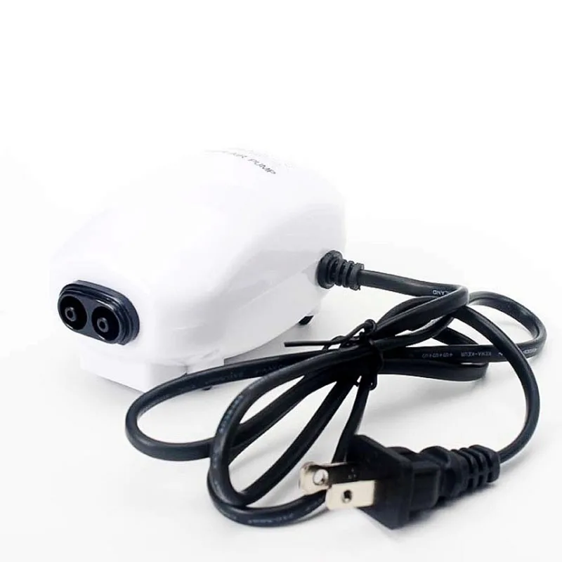 3W Ultra Low Noise Aquarium Air Pump Fish Tank Mini Compressore D'Aria Pompa Di Ossigeno Serbatoio Di Pesce Acquario Pompa Di Ossigeno Due Prese