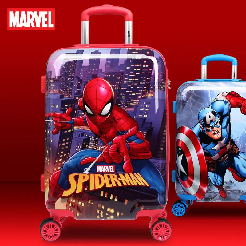 

Marvel Spiderman Captain America animation peripheral cartoon children's trolley case can sit in the boy's travel storage box