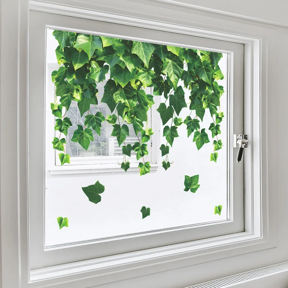 Small Fresh Green Vine Glass Window Home Landscaping Decoration Electrostatic Uv Window Sticker window stickers