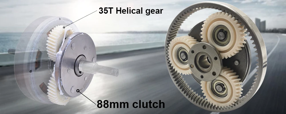 47,3 x 13 mm schräges Planetengetriebe, 35 Zähne, Schrägverzahnung mit 608z-Lagern, Nylon-Getriebe für E-Bike-Nabenmotorteile – Detail 1