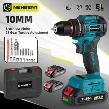 NEWBENY 10mm Brushless Electric Impact Drill Cordless Multifunction Screwdriver Woodworking Power Tools For Makita 18V Battery 1