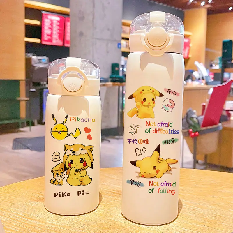 Pokemon Pikachu Water Cup Child Boy Girl Straw Direct Drinking