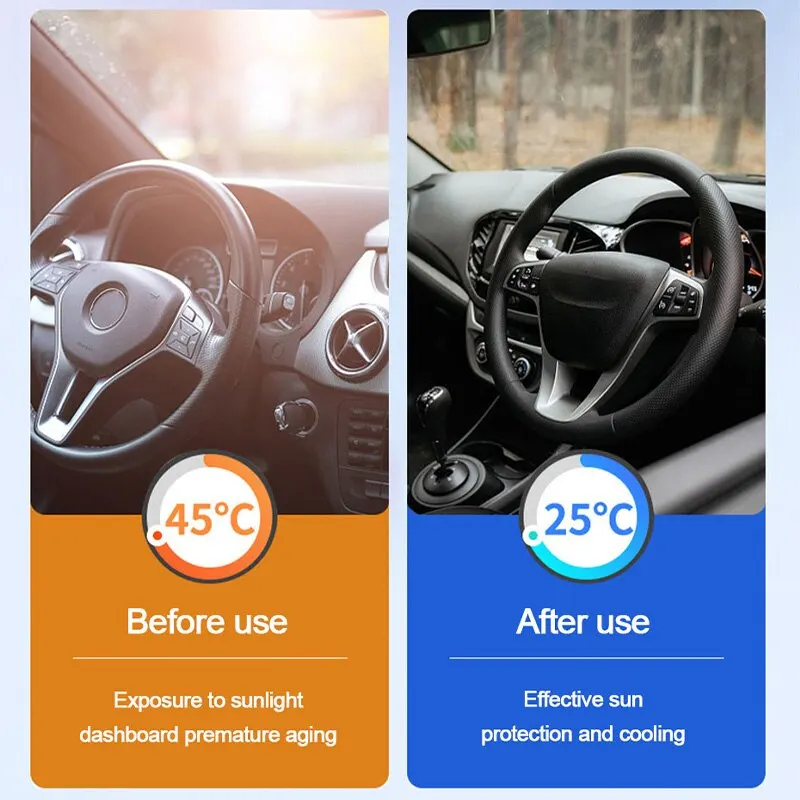 Seametal Auto Windschutz scheibe Sonnenblende faltbare Sonnenschutz  abdeckung Frontfenster Sonnenschutz Innen kühlung UV-Schutz Vorhänge für  Auto